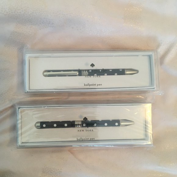 kate spade charming dot ballpoint pen black white polka dot nwt - Picture 10 of 10